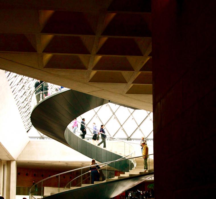 Under the Pyramid, Musée du Louvre. Photograph by Dan Mangan
