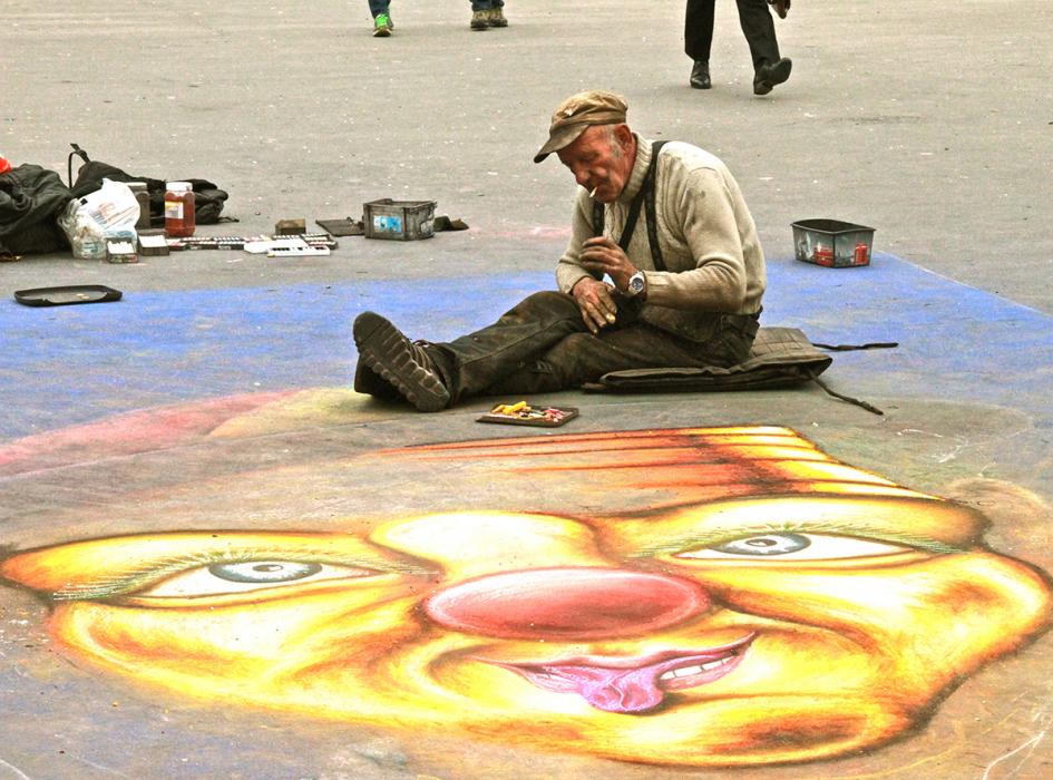 Pavement Artist, Musée du Louvre. Photograph by Dan Mangan